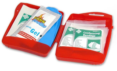 Certified blood cleanup specialists performing pathogen decontamination